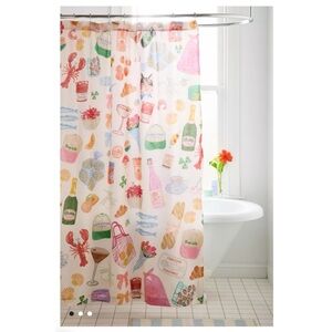 Urban Outfitters Seaside Weekend Patterned Shower Curtain - Multicolor